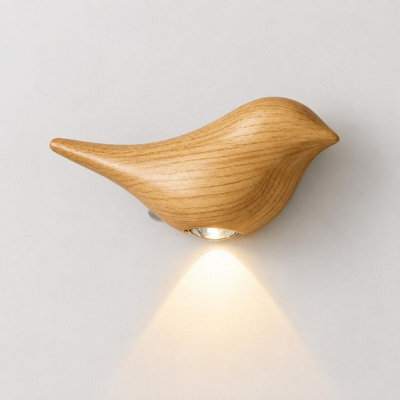 Amorly Oak Bird Wall Sconce, Rechargeable Motion Sensor Wireless Wall Light, For Bedroom, Hallway, Stairway, Entryway (Left Facing) - image 1