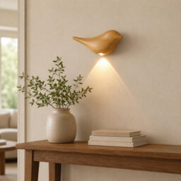 Amorly Oak Bird Wall Sconce, Rechargeable Motion Sensor Wireless Wall Light, For Bedroom, Hallway, Stairway, Entryway (Left Facing) - thumbnail 3