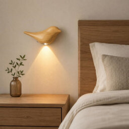 Amorly Oak Bird Wall Sconce, Rechargeable Motion Sensor Wireless Wall Light, For Bedroom, Hallway, Stairway, Entryway (Left Facing) - thumbnail 2