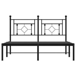 Berkfield Metal Bed Frame Without Mattress With Headboard Black 140X190Cm - thumbnail 5
