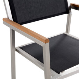 Beliani Set Of 6 Garden Chairs Grosseto Stainless Steel Black - thumbnail 5