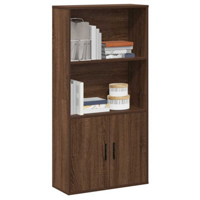 Berkfield Bookcase Brown Oak 60X24X120 Cm Engineered Wood - image 1