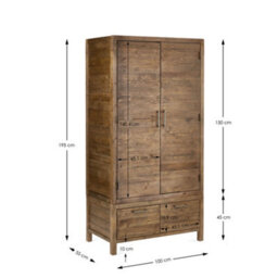 Oakham Premium Legacy 2 Door Wardrobe In Cashew - thumbnail 4