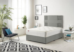 Somnior Beds Somnior Flexby Silver Linen 3Ft Memory Foam Divan Bed With Mattress & Headboard - Single