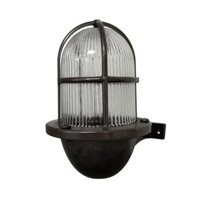 Lampfix Navigator 09185 Outdoor Ip64 1 Light Small Wall Uplight Lantern In An Antique Brass Finish