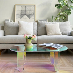 Fativo L95X W50X H36Cm Acrylic Rainbow Coffee Table Iridescent Accent End Table Sofa Center Table Home Decor - thumbnail 7