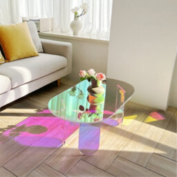 Fativo L95X W50X H36Cm Acrylic Rainbow Coffee Table Iridescent Accent End Table Sofa Center Table Home Decor - thumbnail 9