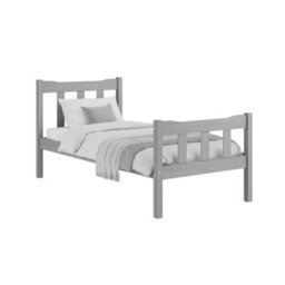 Wyld Haus Tralee 3Ft Single Bed In Grey Washed Pine With Panelled Headboard And Footboard - thumbnail 4