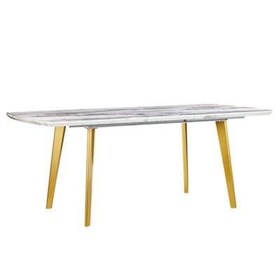 Beliani Extending Dining Table Mosby Marble/ Gold 160/200 Cm 90 Cm - image 1