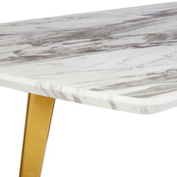 Beliani Extending Dining Table Mosby Marble/ Gold 160/200 Cm 90 Cm - thumbnail 7