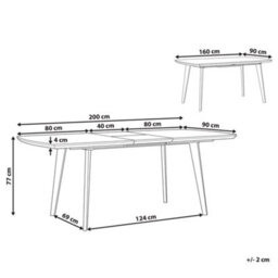 Beliani Extending Dining Table Mosby Marble/ Gold 160/200 Cm 90 Cm - thumbnail 3