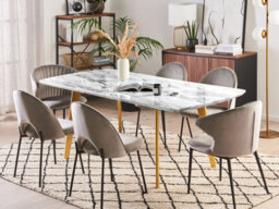 Beliani Extending Dining Table Mosby Marble/ Gold 160/200 Cm 90 Cm - thumbnail 2