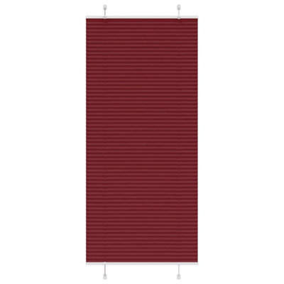Berkfield Pleated Blind Bordeaux Red 100X200 Cm Fabric Width 99.4 Cm Polyester - image 1