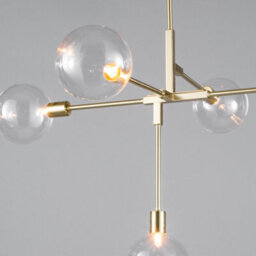 Bhs Hennock Satin Brass 5 Lamp Semi Flush Ceiling Light - thumbnail 5