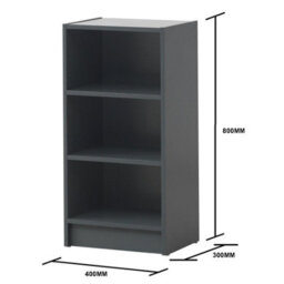 Timber Art Design Small 3 Tier Cube Bookcase Display Shelving Storage Unit Wood Furniture Dark Grey - thumbnail 5