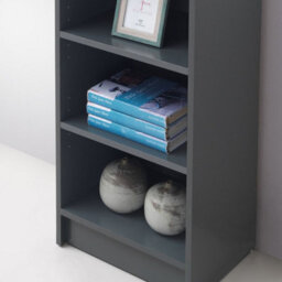 Timber Art Design Small 3 Tier Cube Bookcase Display Shelving Storage Unit Wood Furniture Dark Grey - thumbnail 4