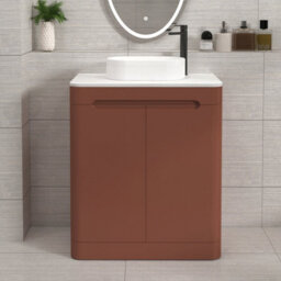 Royal Bathrooms Venice 700mm Terracotta Clay Freestanding Bathroom Countertop Vanity Unit 2 Door With Lyon Basin - thumbnail 1
