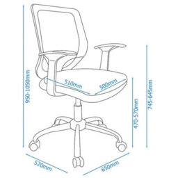 Heavy Duty Mesh Back Operators Chair Black Mesh Office Chair - thumbnail 2