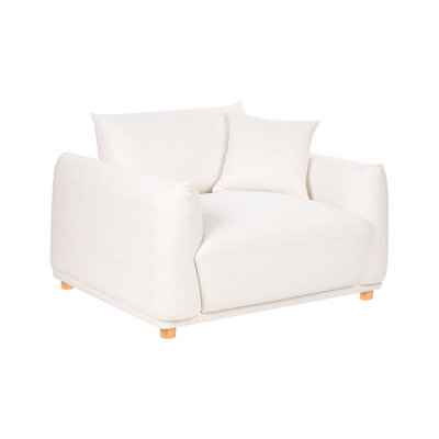 Beliani Armchair Jubek Fabric Off-White - image 1