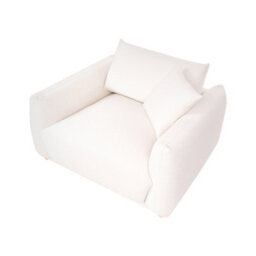 Beliani Armchair Jubek Fabric Off-White - thumbnail 6