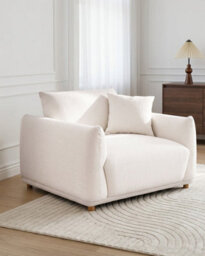 Beliani Armchair Jubek Fabric Off-White - thumbnail 2