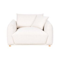 Beliani Armchair Jubek Fabric Off-White - thumbnail 4