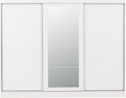 Seconique Nevada 3 Door Sliding Wardrobe With Mirror In White Gloss Finish - thumbnail 8