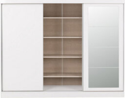 Seconique Nevada 3 Door Sliding Wardrobe With Mirror In White Gloss Finish - thumbnail 3
