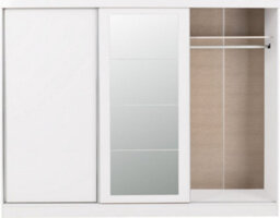 Seconique Nevada 3 Door Sliding Wardrobe With Mirror In White Gloss Finish - thumbnail 4