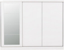 Seconique Nevada 3 Door Sliding Wardrobe With Mirror In White Gloss Finish - thumbnail 7