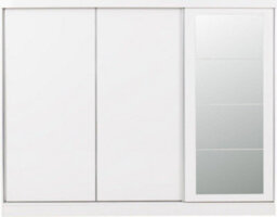 Seconique Nevada 3 Door Sliding Wardrobe With Mirror In White Gloss Finish - thumbnail 2