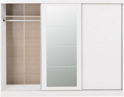 Seconique Nevada 3 Door Sliding Wardrobe With Mirror In White Gloss Finish - thumbnail 5