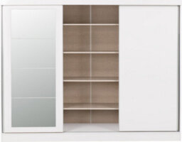 Seconique Nevada 3 Door Sliding Wardrobe With Mirror In White Gloss Finish - thumbnail 6