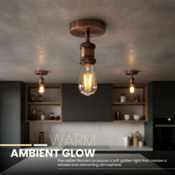Vintage Retro Flush Mount Ceiling Light E27 Lamp Holder Sconce Chandelier Pendant Set For Living Room Dining Room - thumbnail 6