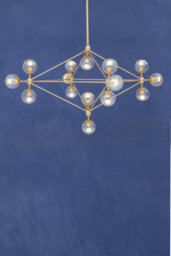 Orsina Modern Fifteen Arm Gold Finish Pendant Light, Industrial Molecular Multi Bulb Ceiling Fixture, Chandelier - thumbnail 3