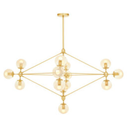 Orsina Modern Fifteen Arm Gold Finish Pendant Light, Industrial Molecular Multi Bulb Ceiling Fixture, Chandelier - thumbnail 5