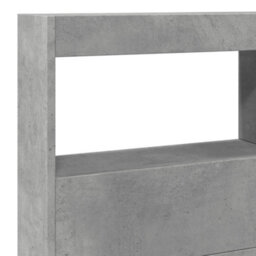 Berkfield Headboard Cabinet With Led Concrete Grey 140X17X102 Cm - thumbnail 9