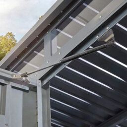 Stone Garden 10X8Ft Large Steel Shed In Grey, 12,800L Capacity, Double Doors, Shelves, Tool Hangers, Lock & Ventilation - thumbnail 6