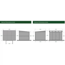 Stone Garden 10X8Ft Large Steel Shed In Grey, 12,800L Capacity, Double Doors, Shelves, Tool Hangers, Lock & Ventilation - thumbnail 2