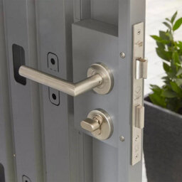 Stone Garden 10X8Ft Large Steel Shed In Grey, 12,800L Capacity, Double Doors, Shelves, Tool Hangers, Lock & Ventilation - thumbnail 3
