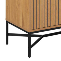 Wyld Haus Brisbane Slatted Wild Oak Display Cabinet 4 Doors 6 Shelves - thumbnail 9