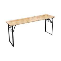 Sweeek - Folding Reception Table Made Of Fir Wood With 2 Benches (Set Of 2), Bayonne, Natural, 177X49.5X75.5 Cm - thumbnail 8