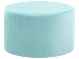 Beliani Mint Green Velvet Ottoman Pouffe - Compact Round Footstool W61 X D61 X H36Cm - thumbnail 1