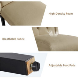 Yaheetech Khaki Set Of 2 Button Tufted Dining Chairs With Wing Design - thumbnail 6