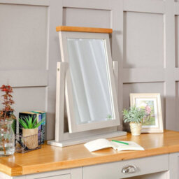 The Furniture Market Downton Grey Painted Vanity Dressing Table Mirror, Freestanding, Vanity Mirror, Painted Wooden Furniture - thumbnail 3