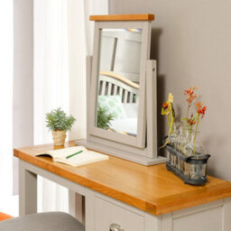 The Furniture Market Downton Grey Painted Vanity Dressing Table Mirror, Freestanding, Vanity Mirror, Painted Wooden Furniture - thumbnail 4