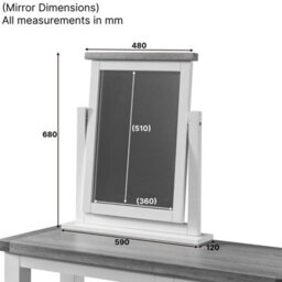 The Furniture Market Downton Grey Painted Vanity Dressing Table Mirror, Freestanding, Vanity Mirror, Painted Wooden Furniture - thumbnail 6