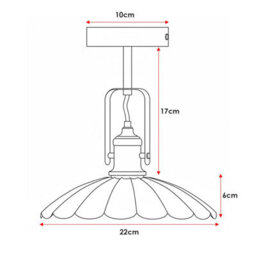 Black Ceiling Light With Adjustable Swivel Lamp Head  22Cm Metal Umbrella Lampshade E27 Holder Vintage Flush Mount Fixture - thumbnail 6