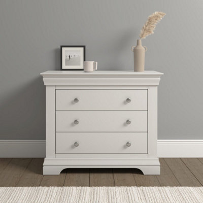 Seconique Bordeaux 3 Drawer Chest Ivory And Oak Fully Assembled - image 1