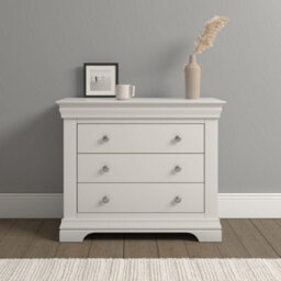 Seconique Bordeaux 3 Drawer Chest  Ivory And Oak Fully Assembled